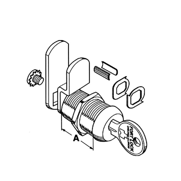 MFW24118-KD 1.12 in. Fort Single-Bitted Cam Lock - CCL Keyway - Keyed Different - Stainless Steel - 25 per Box