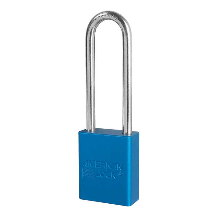 A1107-BLU-KD 1.5 in. Body & 0.75 in. Thickness Aluminum Safety Padlock - Keyed Different - Blue