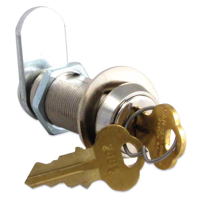 C1804-KA 1.5 in. Chicago Double-Bitted Removable Cam Lock - Keyed Alike 1804 - Bright Polished Nickel