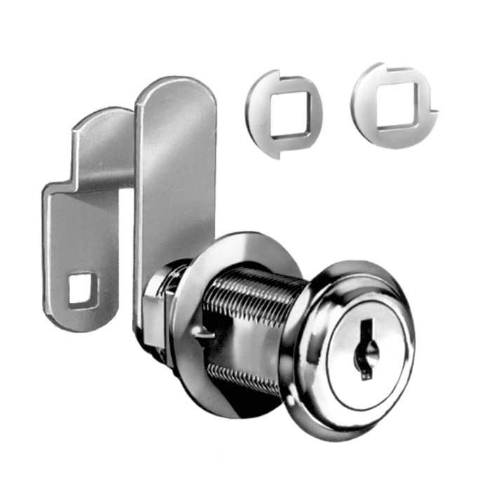 C8060-14A-KD 1.75 in. Disc Tumbler Cylinder Cam Lock - Keyed Different - Bright Polished Nickel