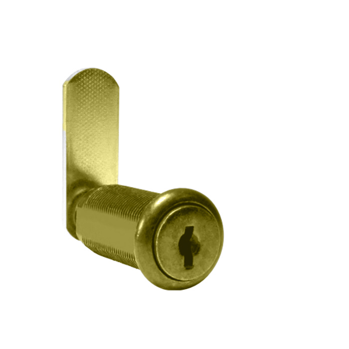C8075-3-KD 1.43 in. 5-Disc Tumbler Cylinder Cam Lock - Keyed Different - Bright Polished Brass