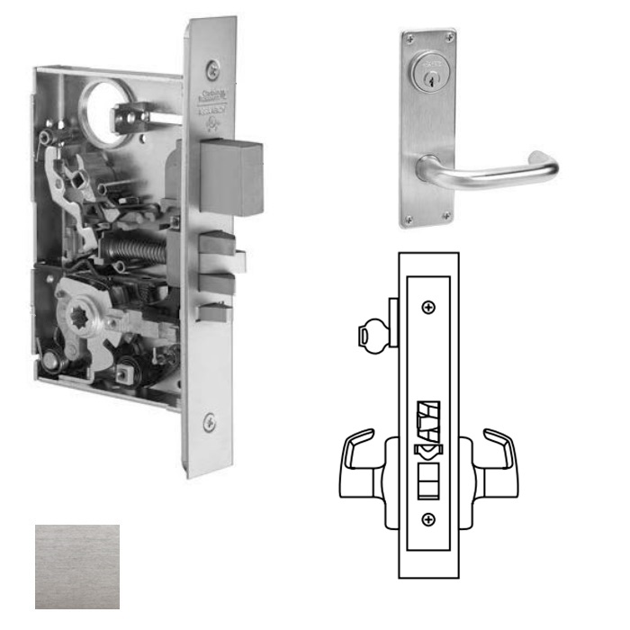 ML2051-LSN-626-LC MTS Lever Lock with Cylinder - 626 Satin Chrome
