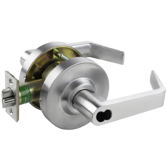 MLX82-SR-26D-IC MLX Series Storeroom Cylindrical Lever Lock with 1.25 x 4.875 in. & 1.25 in. Lip Square Corner, 626-US26D Satin Chrome