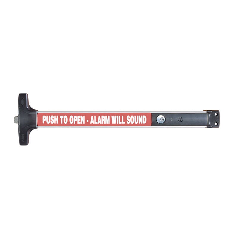 F-V40-628-EB-36 36 in. Fire Exit Alarm with Battery - Satin Aluminum Clear