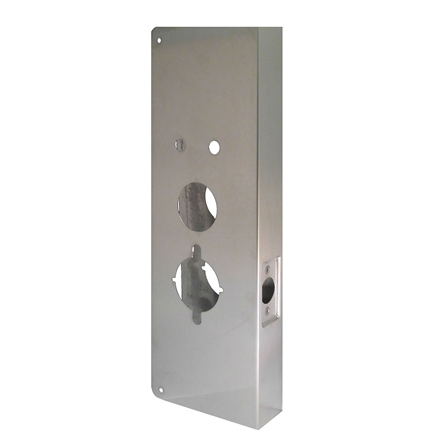 Don Jo Manufacturing 27-CW-S 5 x 15 in. Wrap Around Plate for Alarm Lock 2700-T2 & DL4100 Series - Stainless Steel