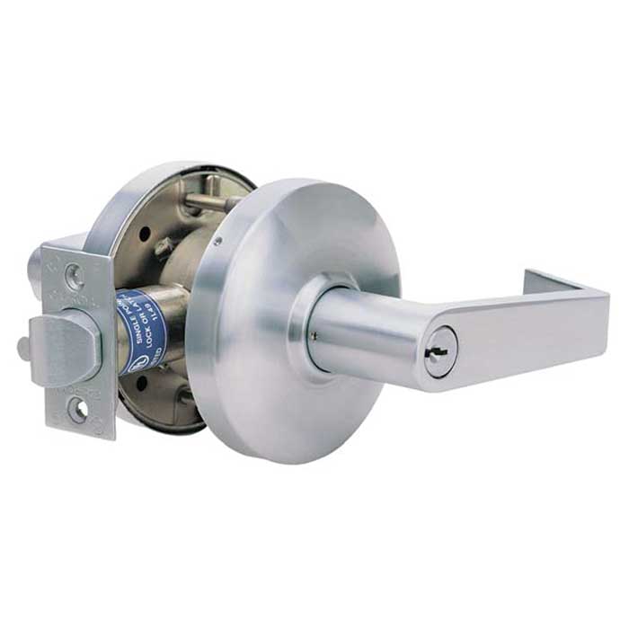 GN02-26D Grade 1 Store Lock Lever Lockset, 626-US26D Satin Chrome