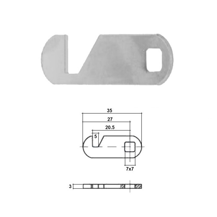 Abloy USA Global Solutions 455332 Protec2 Hooked Cam - A35 B27 C20.5