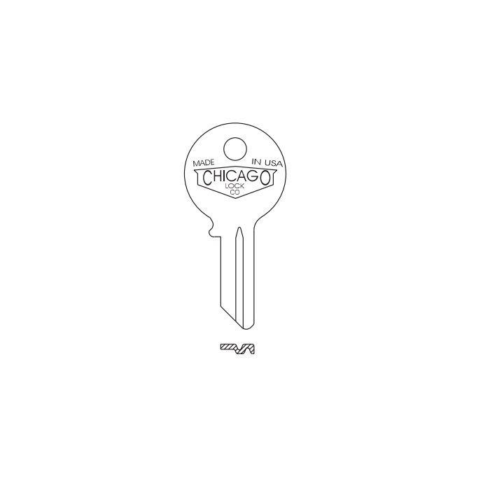 DK-P-2 Chicago Key Blank - KP-2 4-Pin Tumbler