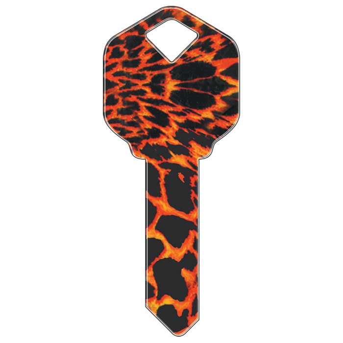 KW-HK8 3.05 in. Happy Keys Tiger Print Key Blank
