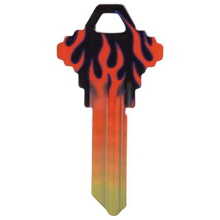 SC1-HK11 3.45 in. Happy Keys Flames Key Blank