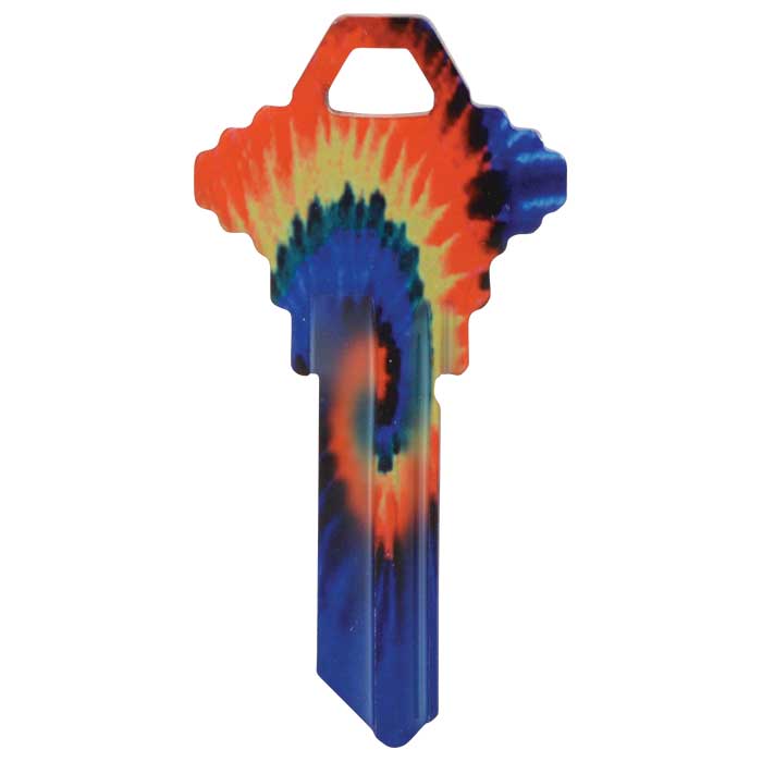 SC1-HK2 3.25 in. Happy Keys Tie Dye Key Blank