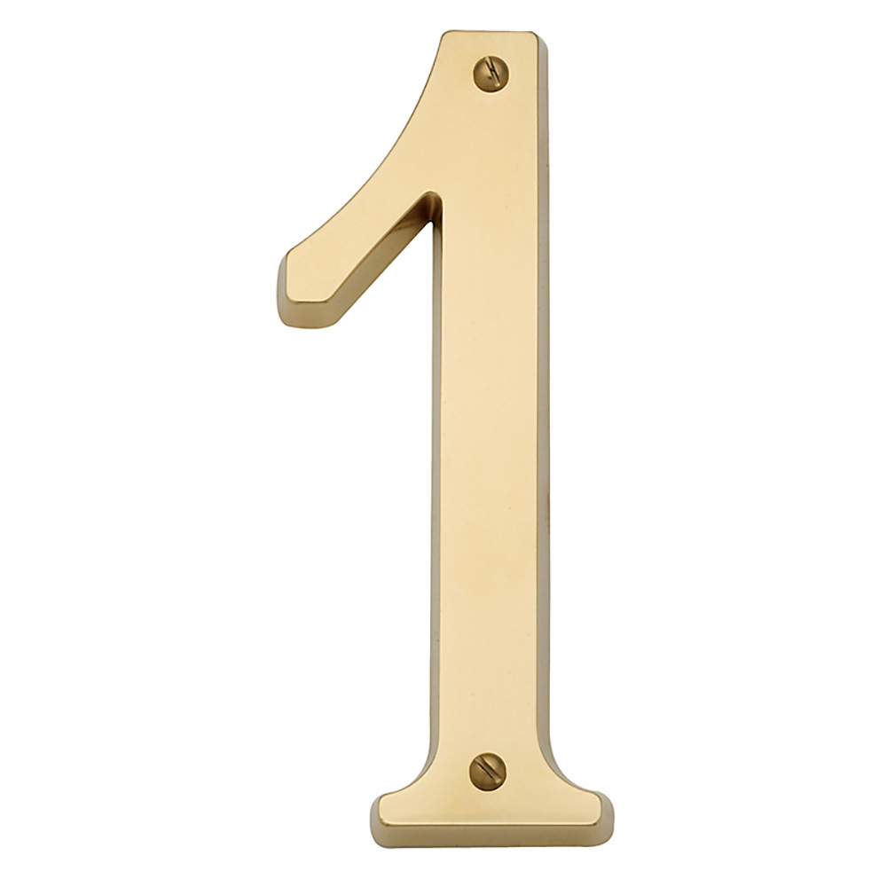 90671-003-CD House Number 1 - Lifetime PVD Polished Brass