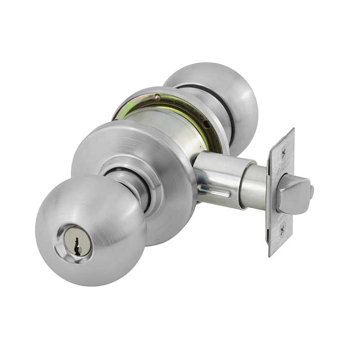 24-28-6G04-OB-26D 6 Line G04 Storeroom & Closet Knob Lockset - O Rose & B Knob - 2.75 in. Backset - 626 Satin Chrome