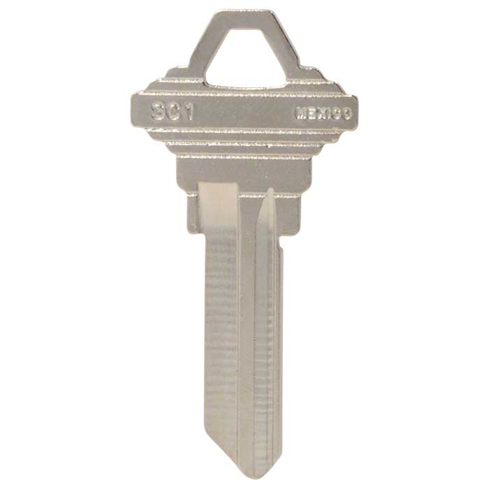 SC1-NP-JMA 0.1 x 1.85 in. Nickel Plated Key Blank