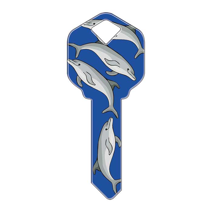 KW-HK13 0.8 in. Happy Keys Dolphins Key Blank
