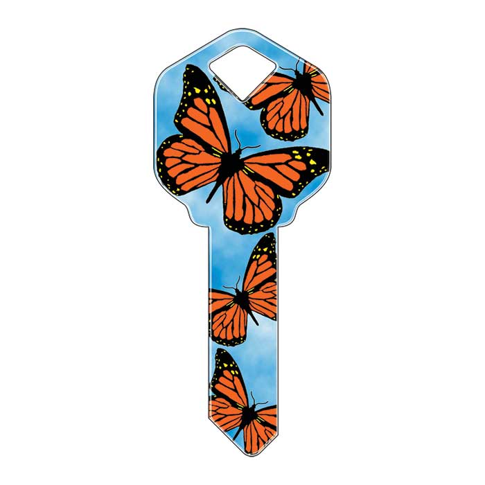 KW-HK19 0.3 in. Happy Keys Butterflies Key Blank