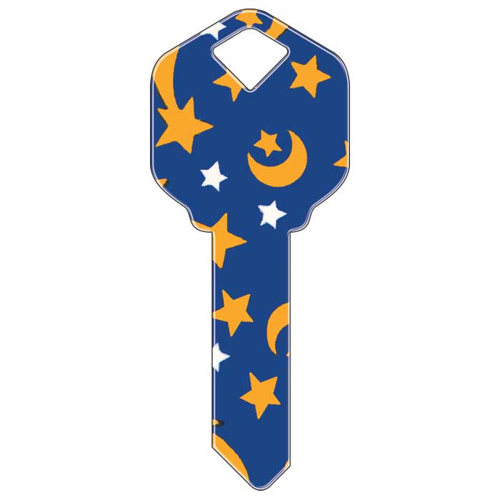 SC1-HK5 2.1 in. Happy Keys Moon & Stars Key Blank