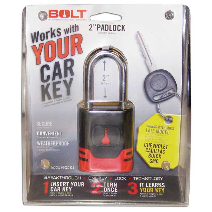 Strattec Security 7018518 Bolt Auto Key Codeable Padlock for GM 93 Groove