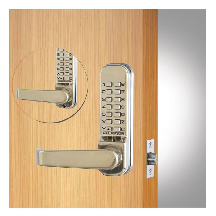 CL415BB-SS Medium-Duty Mechanical Tubular Latchbolt with Outside Lever - Satin Stainless Steel