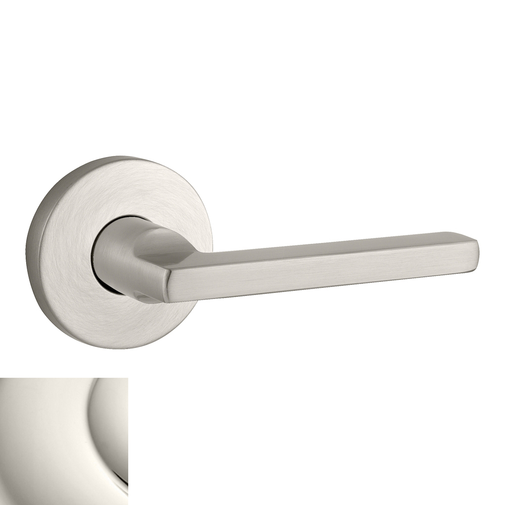 HD-SQU-R-CRR-055 Reserve Half Dummy Square Leverset with Contemporary Round Rose - Right Hand - Lifetime PVD Polished Nickel