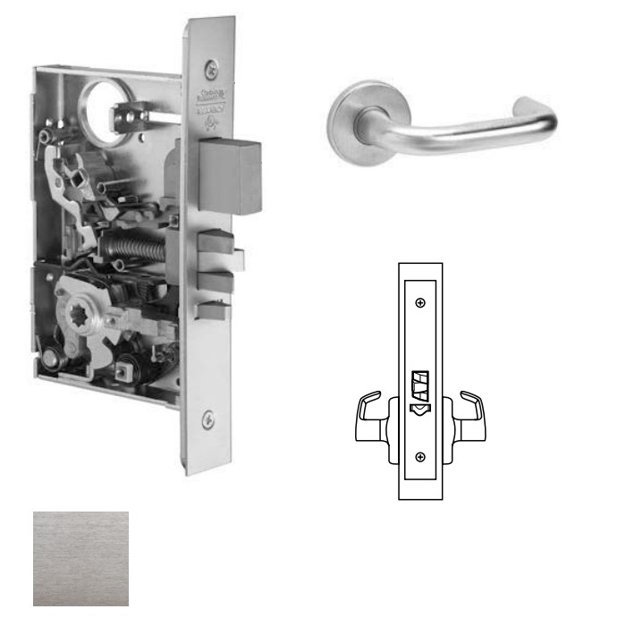ML2010-LSA-626 ML2010 Mortise Passage with LS-Lustra Lever Lockset - A Rose - 626 Satin Chrome