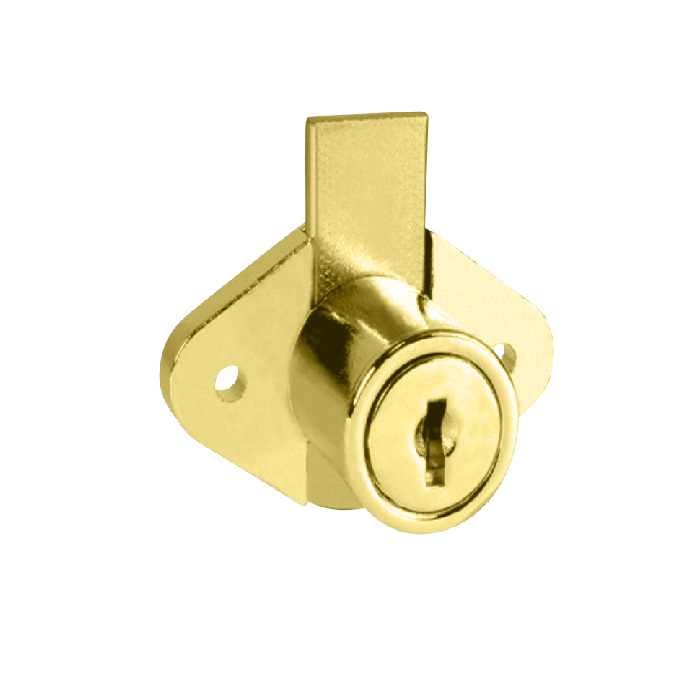 C8706-3-KA413 0.93 in. Disc Tumbler Drawer Lock - Spring Bolt Type - Keyed Alike 413 - Bright Polished Brass