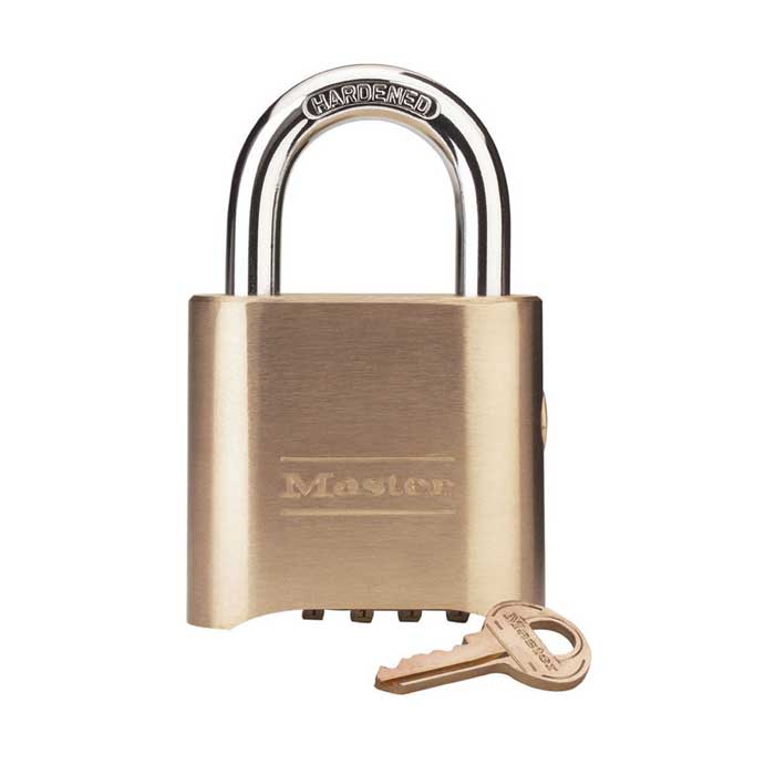 176 1 in. Standard Shackle Combination Brass Padlock with Key Override