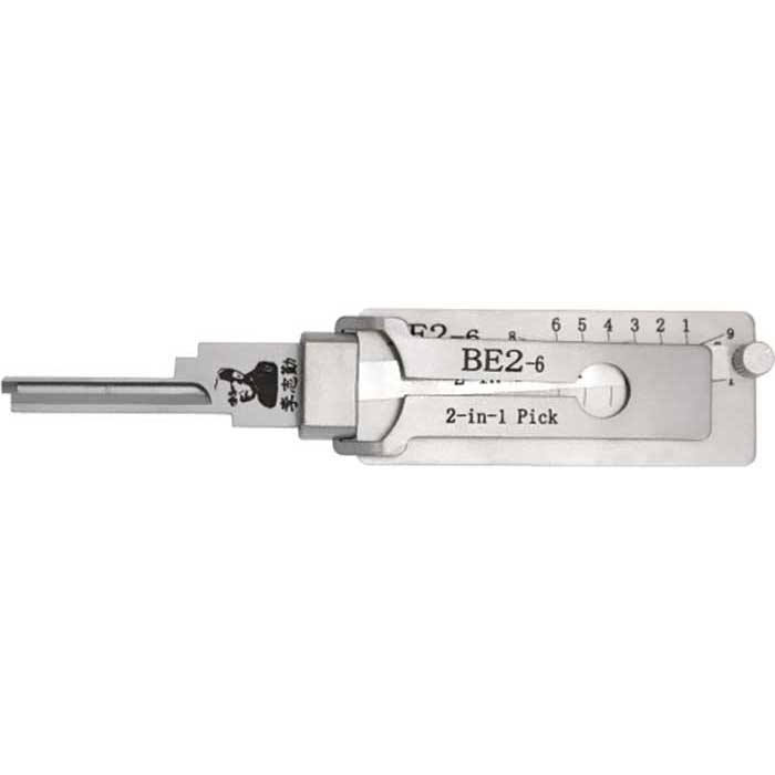 OL-BE2-6-AG 2-in-1 Residential Pick & Decoder Tool for Best A Keyway - 6 Pin Locks - Anti-Glare