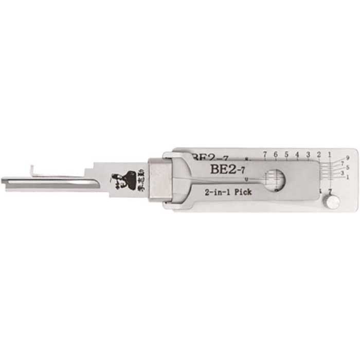 OL-BE2-7-AG 2-in-1 Residential Pick & Decoder Tool for Best A Keyway - 7 Pin Locks - Anti-Glare