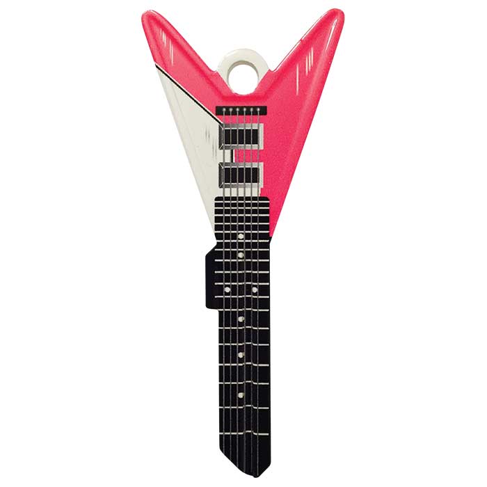 4662 KW1 Keyway Pink Flying V Guitar Key Blank