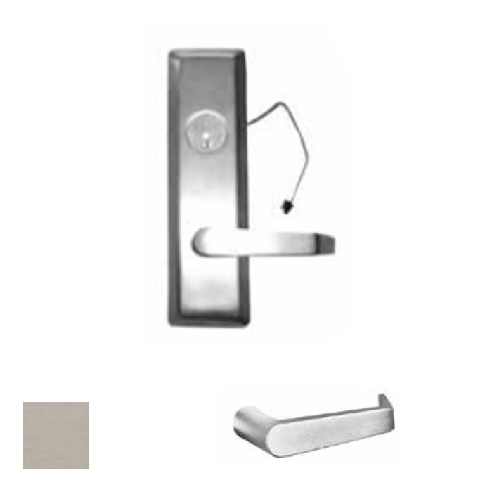 AU-690F-630-RHR-LC 24V Yale Exit Device Augusta Right Hand Reverse Lever Trim for Escutcheon by Cylinder, Fail Safe - 630 Satin Stainless Steel