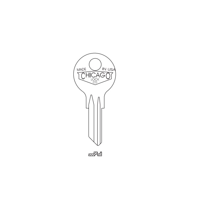 DK-9 Chicago Key Blank - K-9 5-Pin Tumbler