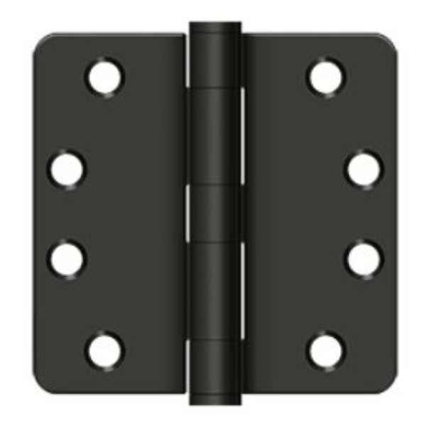 COM4014-10BD 4 x 4 x 0.25 in. Radius Corner Plain Bearing Commercial Steel Hinge - Oil Rubbed Dark Bronze