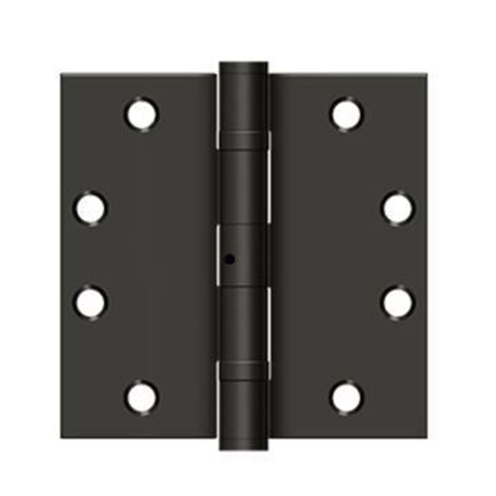 SSB4545BB-19-NRP 4.5 x 4.5 in. Square Corner Ball Bearing Non-Removable Pin Commercial Steel Hinge - Matte Black