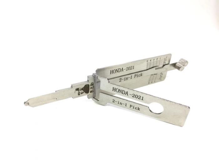 OL-HONDA-2021 5-Cut Standard Finish 2-in-1 Pick & Decoder Automotive Lock Picking Tool for Honda