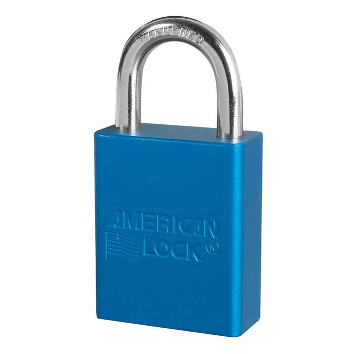 A1105-BLU-KD 1.5 in. Body & 1 in. Shackle 5-Pin Safety Padlock - Keyed Different - Blue