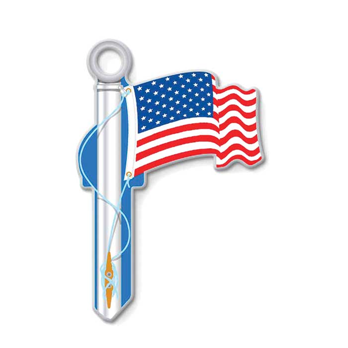 B101K American Flag Key Blank - Kwikset KW1-11 Keyway