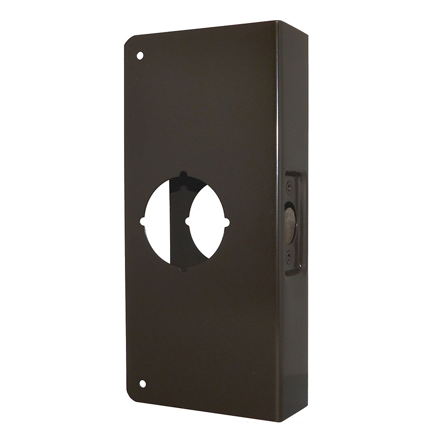 Don Jo Manufacturing 4-CW-10B 4.25 x 9 in. Wrap Around Plate for Cylindrical Locks - Dark Bronze