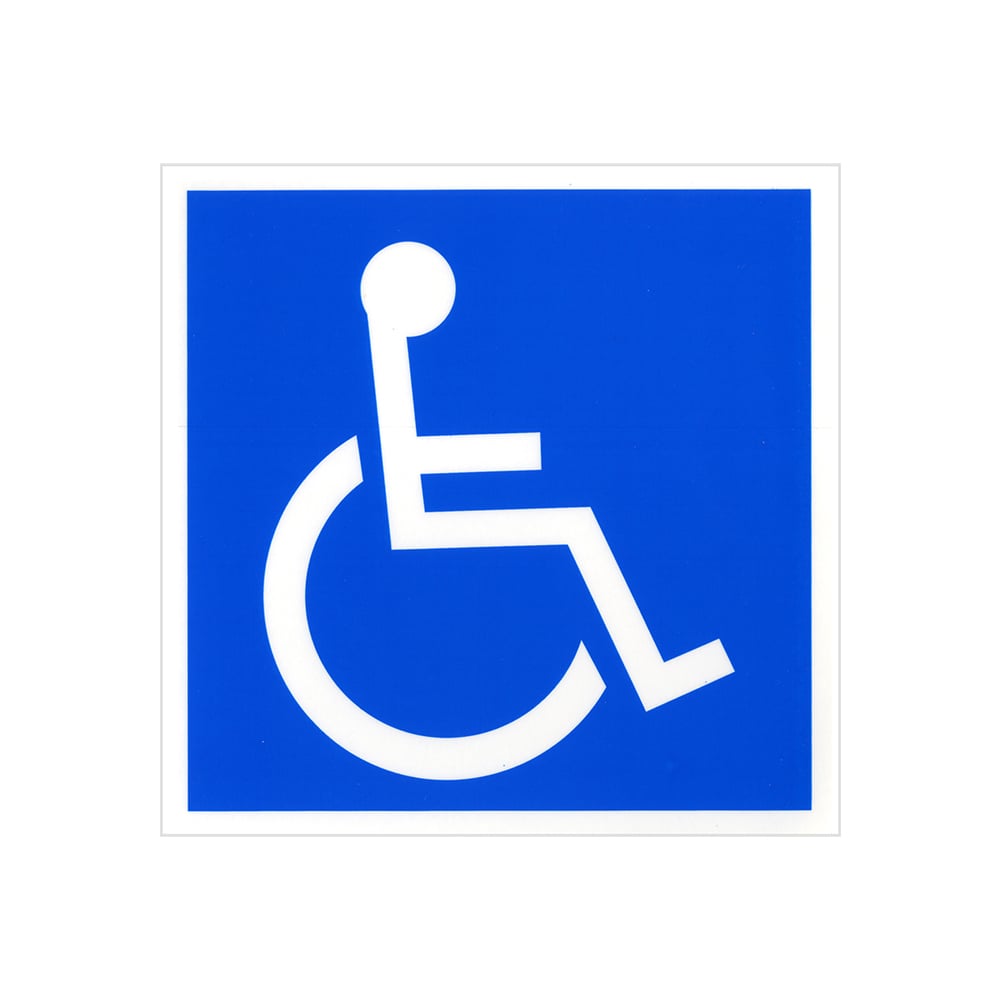 164 6 x 6 in. Handicapped Symbol Non-Reflective Decal - Blue