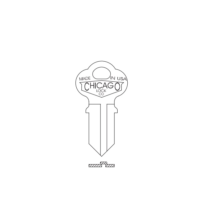 DK-4-L Chicago Key Blank - K-4-L