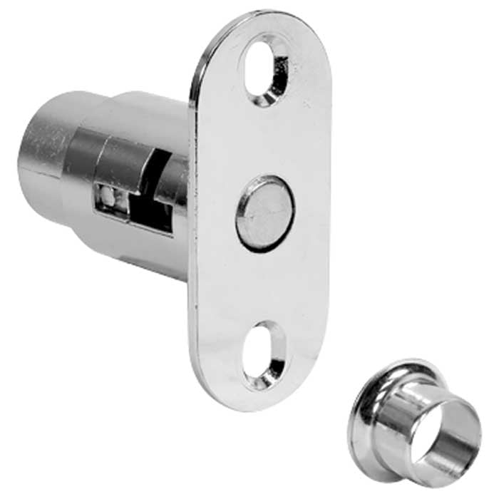 C8043-14A-KD 1 in. Disc Tumbler Sliding Door Lock - Plunger - Keyed Different - Bright Polished Nickel