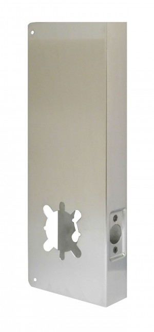 Don Jo Manufacturing 14-2-CW-S 5 x 14 in. Wrap Around Plate for Simplex 1000 & Alarm Lock Trilogy - Stainless Steel