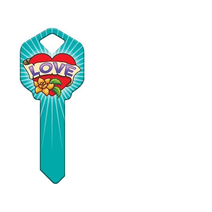 KW-HK39 3.4 in. Happy Keys Love Key Blank