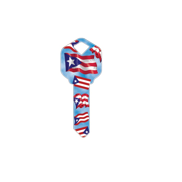 SC1-HK22 Happy Keys Puerto Rican Flag Key Blank