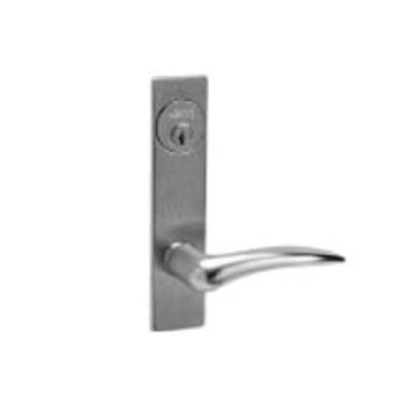 ML2055-DSP-626-RH-LC ML2055 Mortise Classroom Lockset with Dirke Lever - P Escutcheon - Right Hand - Less Cylinder - 626 Satin Chrome