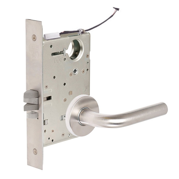 ML20914 Mortise Single Cylinder Both Grips Lock Electrified Regis Lever Lockset x REX - A Rose - Less Cylinder - 626 Satin Chrome