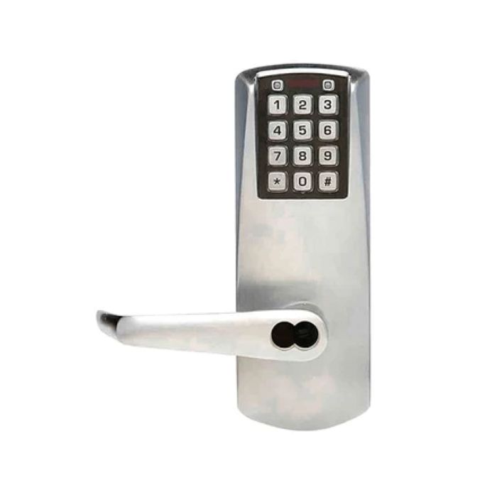 E201U-B-LL-26D-41 E-Plex 2000 Series Electronic Pushbutton Exit Trim, 626-US26D Satin Chrome