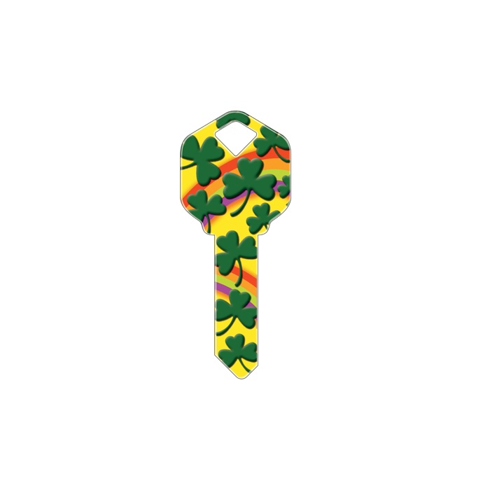 KW-HK20 2.3 in. Happy Keys Rainbow Clover Key Blank
