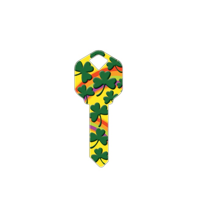 SC1-HK20 3.55 in. Happy Keys Rainbow Clover Key Blank