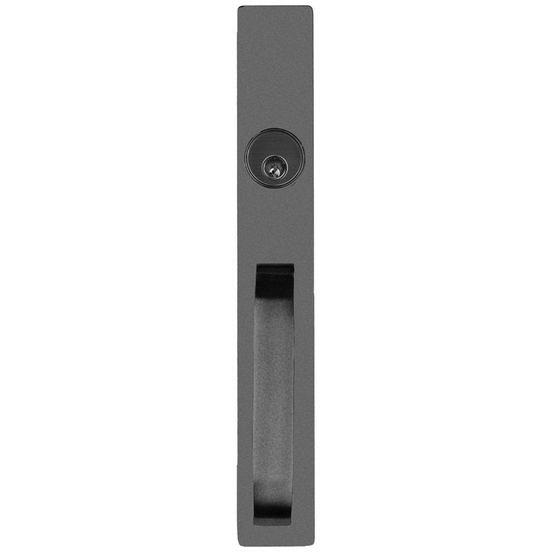 03AN-689 Value Series Narrow-Stile Night Latch Pull Trim - Less Rim Cylinder - Aluminum Painted